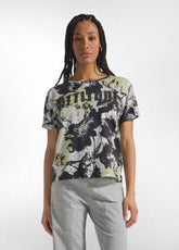 T-SHIRT ALLOVER - GREY - FLORAL BLACK | DEHA