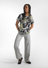 T-SHIRT ALLOVER - GREY - FLORAL BLACK | DEHA