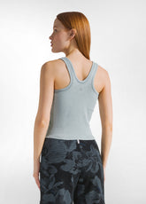 TOP IN COSTINA EFFETTO SFUMATO BLU - TEAL BLUE | DEHA