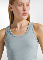 TOP IN COSTINA EFFETTO SFUMATO BLU - TEAL BLUE | DEHA