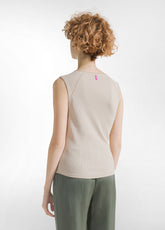 RIBBED TANK TOP - BEIGE - BEIGE | DEHA