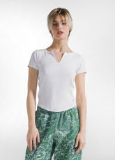 RIBBED T-SHIRT - WHITE - WHITE | DEHA