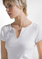 RIBBED T-SHIRT - WHITE - WHITE | DEHA