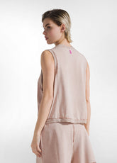 FADED TANK TOP WITH WIDE ARMHOLES - BROWN - AMBER BROWN | DEHA