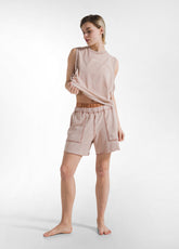 FADED TANK TOP WITH WIDE ARMHOLES - BROWN - AMBER BROWN | DEHA