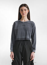 MARBLED JERSEY SWEATSHIRT - BLACK - BLACK | DEHA