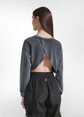 MARBLED JERSEY SWEATSHIRT - BLACK - BLACK | DEHA