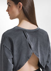 MARBLED JERSEY SWEATSHIRT - BLACK - BLACK | DEHA