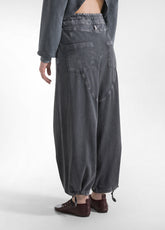 MARBLED JERSEY 'MAGNUM' PANTS - BLACK - BLACK | DEHA