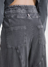 MARBLED JERSEY 'MAGNUM' PANTS - BLACK - BLACK | DEHA