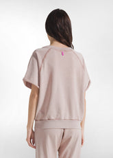 FELPA ORGANICA MANICA CORTA EFFETTO SFUMATO MARRONE - AMBER BROWN | DEHA