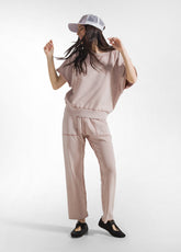 PANTALONE IN FELPA ORGANICA EFFETTO SFUMATO MARRONE - AMBER BROWN | DEHA