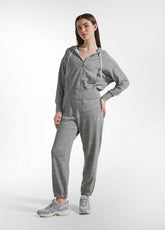 SLUB FLEECE FULL ZIP HOODIE - GREY - Knitwear - Outlet | DEHA