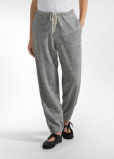 SLUB FLEECE JOGGER PANTS - GREY - MEDIUM GREY MELANGE | DEHA