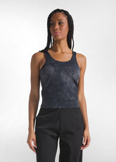 CANOTTA VOGATORE IN MICROFIBRA STRETCH STAMPATA NERO - ALLOVER MARBLE BACK | DEHA
