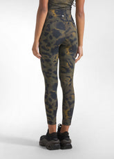 BROWN PRINTED STRETCH MICROFIBER LEGGINGS - BROWN ANIMALIER | DEHA