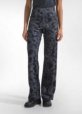 LEGGINGS DRITTI IN MICROFIBRA STRETCH STAMPATA NERO - BLACK ANIMALIER | DEHA