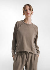 BRAUNES SWEATSHIRT MIT MALTINTO-EFFEKT - Strickwaren - Outlet | DEHA