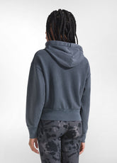 BLACK MALTINTO EFFECT ZIP-UP HOODIE - BLACK | DEHA
