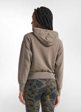 KAPUZEN-SWEATSHIRT MIT ZIP UND VINTAGE-WASCHUNG - - MOKA BROWN | DEHA