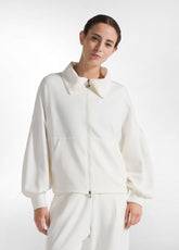 FELPA SOFT TOUCH CON ZIP BIANCO - MILK WHITE | DEHA