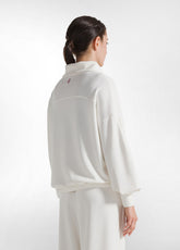 FELPA SOFT TOUCH CON ZIP BIANCO - MILK WHITE | DEHA