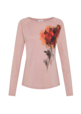 T-SHIRT MANICHE LUNGHE IN MODAL CON STAMPA ROSA - Top & T-Shirts - Outlet | DEHA