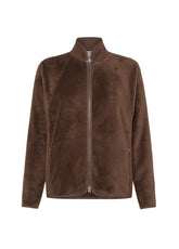 GIACCA DI PILE CON DETTAGLI IN SCUBA MARRONE - Felpe e Maglie - Outlet | DEHA