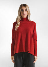 PULLOVER COLLO ALTO MISTO LANA ARANCIO - Felpe e Maglie - Outlet | DEHA