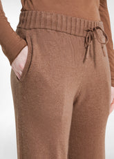 KNITTED JOGGER IN BROWN WOOL BLEND - GLACE' BROWN | DEHA