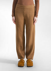LOUNGE KNITTED CARROT-FIT PANTS - BROWN - GLACE' BROWN | DEHA