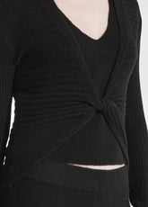 TOP INCROCIATO SLIM FIT IN MAGLIA NERO - BLACK | DEHA