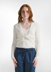 TOP INCROCIATO SLIM FIT IN MAGLIA BIANCO - MILK WHITE | DEHA