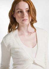 TOP INCROCIATO SLIM FIT IN MAGLIA BIANCO - MILK WHITE | DEHA