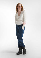 TOP INCROCIATO SLIM FIT IN MAGLIA BIANCO - MILK WHITE | DEHA