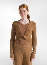 TOP INCROCIATO SLIM FIT IN MAGLIA MARRONE - Felpe e Maglie - Outlet | DEHA