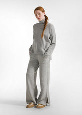 PANTALONE IN MAGLIA GAMBA LARGA GRIGIO - GREY MELANGE | DEHA