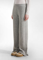 PANTALONE IN MAGLIA GAMBA LARGA GRIGIO - GREY MELANGE | DEHA