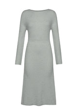 GRAY KNITTED LOUNGE DRESS - GREY MELANGE | DEHA