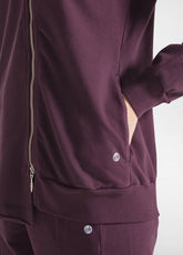 BIKER SWEATSHIRT AUS ORGANISCHER BAUMWOLLE - LILA - PLUM VIOLET | DEHA