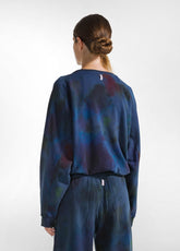 ALLOVER COTTON SWEATSHIRT - MULTICOLOR - PAINTED BLUE | DEHA