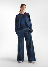 ALLOVER COTTON SWEATSHIRT - MULTICOLOR - PAINTED BLUE | DEHA