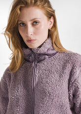 FELPA ORSETTO MEZZA ZIP VIOLA - Outlet | DEHA