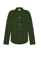 LIGHT BOILED WOOL SHIRT - GREEN - OLIVE GREEN | DEHA