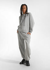 SWEATSHIRT MIT ELASTICHEM BUND - GRAU - GREY MELANGE | DEHA