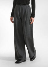 NADELSTREIFEN PALAZZO-HOSE MIT FALTEN - GRAU - DARK GREY | DEHA