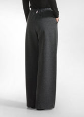 NADELSTREIFEN PALAZZO-HOSE MIT FALTEN - GRAU - DARK GREY | DEHA