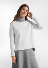 ZWEIFARBIG STEHKRAGEN-PULLOVER - WEISS - MILK WHITE | DEHA