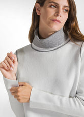 PULLOVER BICOLORE COLLO ALTO BIANCO - MILK WHITE | DEHA