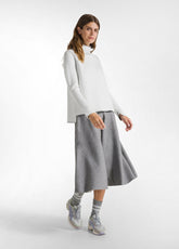 BI-COLOR HIGH NECK PULLOVER - WHITE - Knitwear - Outlet | DEHA